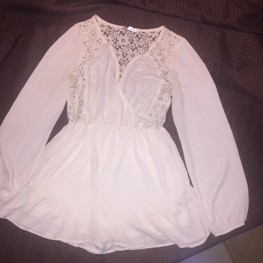 Lace shorts one piece